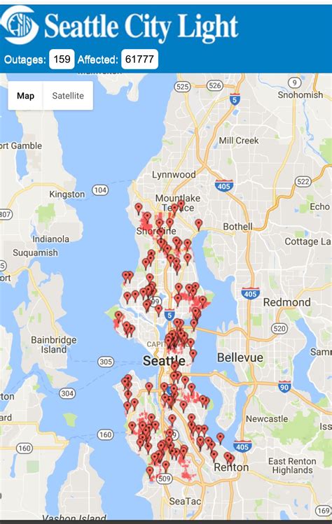 Future of MAP and its potential impact on project management Seattle City Light Outage Map